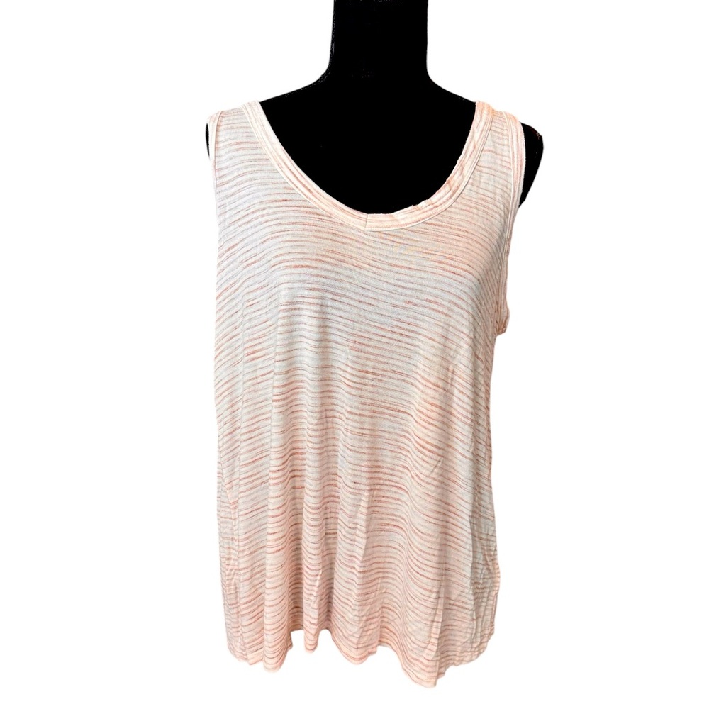 Women’s Old Navy white & pink striped luxe tank top size L
